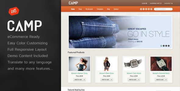 Camp 商城购物类WordPress企业建站主题模板中英文汉化版 [代购]