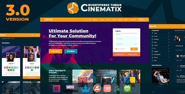 Cinematix 社区论坛类WordPress企业建站主题模板中英文汉化版 [v3.2]