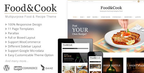 Food & Cook 餐饮美食类WordPress企业建站主题模板中英文汉化版 [v2.6.7]