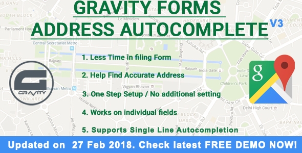 Gravity Forms 地址自动完成扩展Address Autocomplete中英汉化版 [v3.0.0]