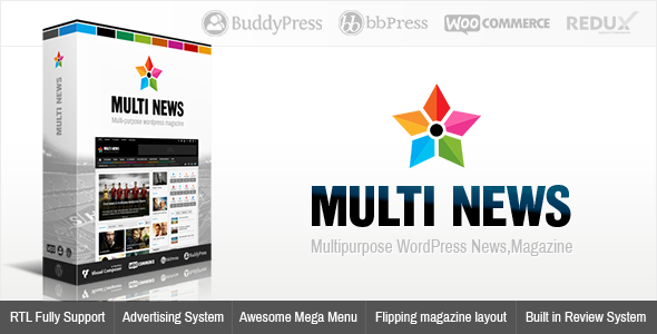 Multinews 杂志新闻类WordPress企业建站主题模板中英文汉化版 [v2.8]