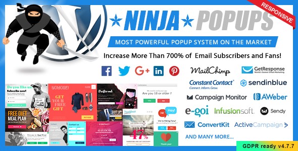 WordPress 高级多用途窗口弹出插件 Ninja Popups 中英文汉化版 [v4.7.8]