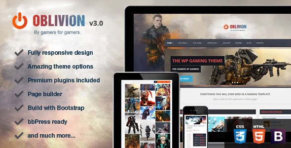Oblivion 游戏社区类WordPress企业建站主题模板中英文汉化版 [v4.1]