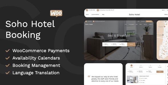 Soho Hotel Booking 酒店预订类WordPress企业主题模板中英汉化版 [v4.2.4]