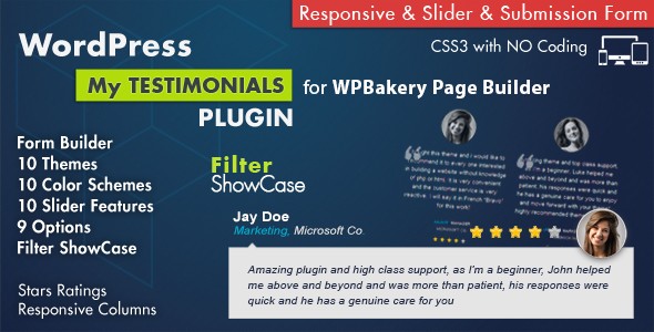 WPBakery Page Builder客户评价插件Testimonials Showcase汉化版 [v4.0]