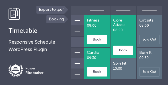 WordPress 日程活动计划预订插件 Timetable Responsive Schedule [v7.2]