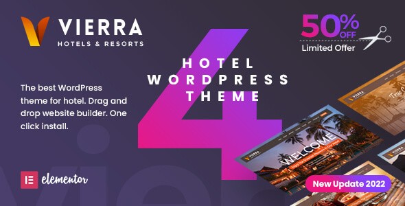 Vierra 酒店预订类WordPress企业建站主题模板中英文汉化版 [v4.0]