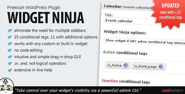 WordPress 小工具可见性增强管理插件 Widget Ninja 中英文汉化版 [v1.60]