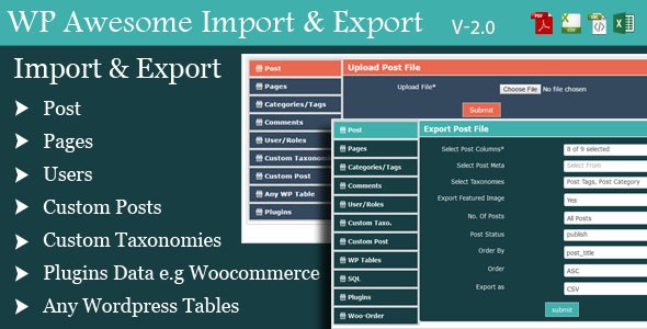 WordPress 导入导出插件 Awesome Import & Export 中英文汉化版 [v3.4.1]
