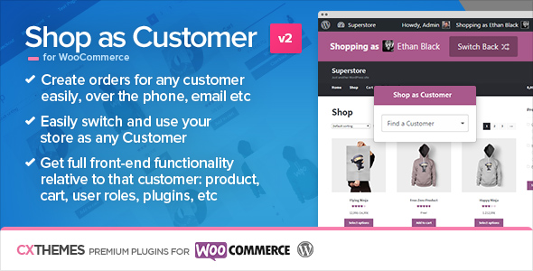 WooCommerce以客户身份代操作插件 Shop as Customer中英文汉化版 [v2.16]