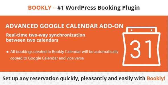 Google日历同步插件 Bookly Advanced Google Calendar中英汉化版 [v2.5]