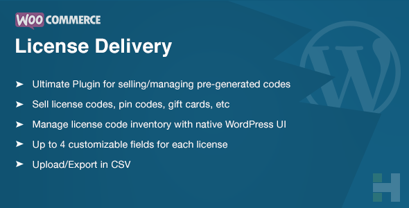 授权码许可证销售插件WooCommerce License Delivery中英文汉化版 [v2.1.5]