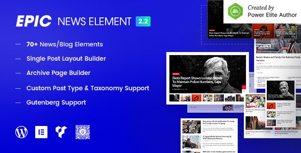 WordPress新闻杂志博客元素插件 Epic News Elements中英文汉化版 [v2.3.8]