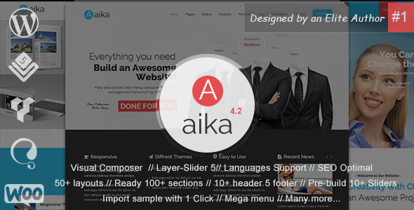 Aaika时尚多行业多用途类WordPress企业建站主题模板中英文汉化版 [v3.1.4]