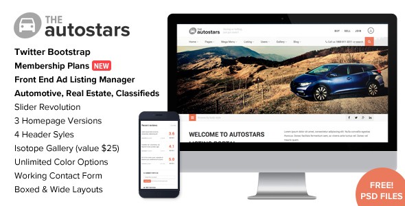 Auto Stars 汽车/房地产/课程销售类WordPress企业主题模板中英文 [v1.7.5]