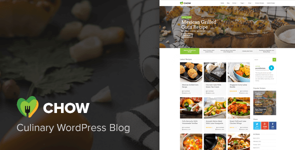 Chow美食烹饪/餐饮食谱类WordPress企业建站主题模板中英文汉化版 [v1.2.15]