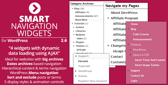 WordPress AJAX智能导航小工具插件Smart Navigation Widgets中英 [v2.5.3]