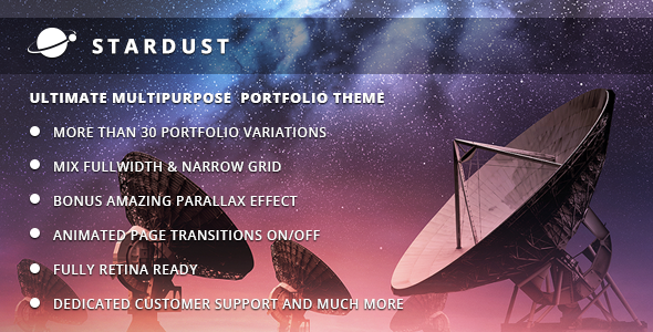Stardust多用途作品/案例展示WordPress企业主题模板中英文汉化版 [v3.1]