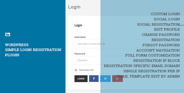 简单登录注册插件 WordPress Simple Login Registration中英文版 [代购]