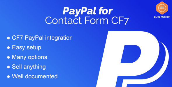 Contact Form 7贝宝支付集成插件PayPal Integration中英文汉化版 [代购]