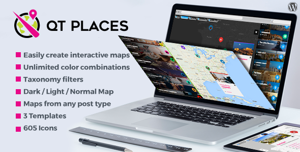 WordPress 交互式Google Maps谷歌地图插件QT Places中英文汉化版 [代购]