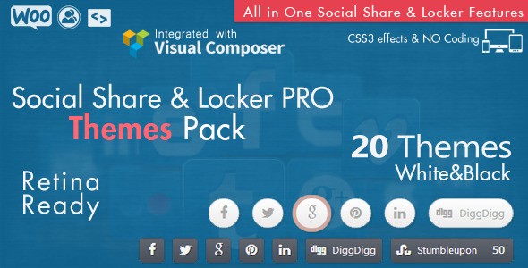 Social Share & Locker Pro皮肤主题包插件Theme Pack中英汉化版 [代购]