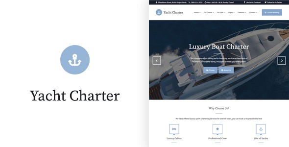Yacht Charter游艇租售类WordPress企业建站主题模板中英文汉化版 [v1.5.2]