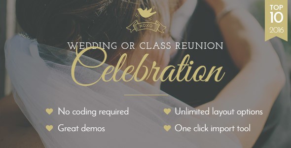 Celebration婚礼策划结婚类WordPress企业建站主题模板中英汉化版 [代购]