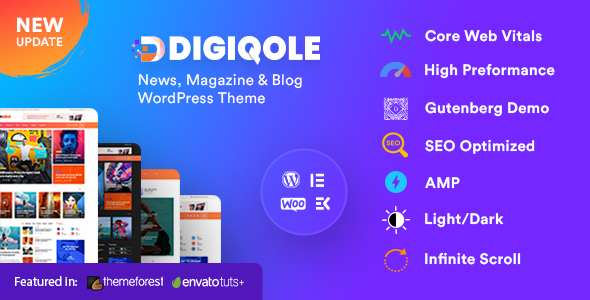Digiqole新闻杂志/博客资讯类WordPress企业主题模板中英文汉化版 [v2.1.9]
