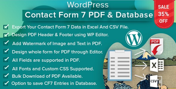 表单导出表格/数据库存储插件Contact Form 7 PDF & Database [v2.5.2]