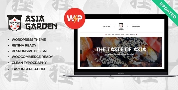Asia Garden美食餐厅送餐销售WordPress企业主题模板中英文汉化版 [v1.2.5]