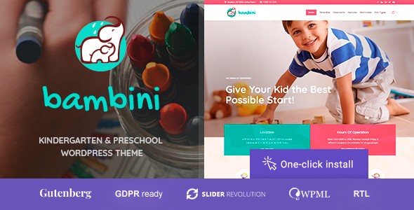 Bambini 幼儿园/学前班类WordPress企业建站主题模板中英文汉化版 [v1.1.7]