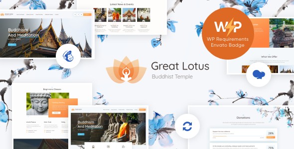 Great Lotus佛寺/佛教/宗教类WordPress企业主题模板中英文汉化版 [v1.3.1]