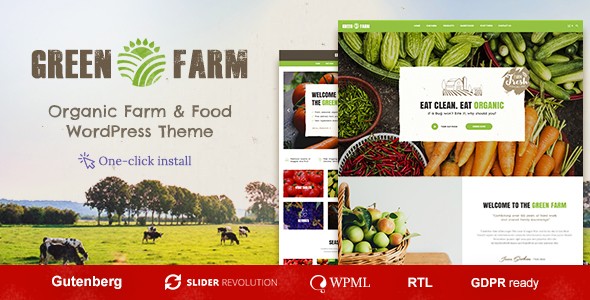Green Farm有机蔬菜/农场类WordPress企业建站主题模板中英汉化版 [v1.2.8]