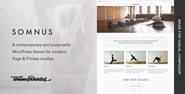 Somnus瑜伽/健身工作室类WordPress企业建站主题模板中英文汉化版 [v1.0.9]
