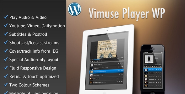 WordPress 音频/视频/电台播放器插件 Vimuse Player中英文汉化版 [v3.2]